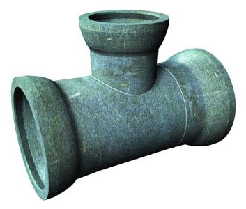 картинка Тройник раструбный ВЧШГ литой  ТР 200х200 Тайтон ЦПП цинк+алюминий соответствует ГОСТ ISO 2531-2012 от интернет-магазина «Акваника»